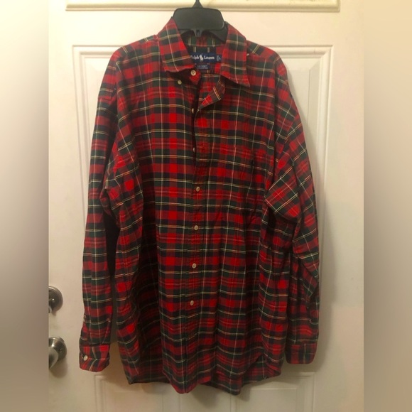 Ralph Lauren Other - Ralph Lauren Red Plaid Button Up Shirt Size Large